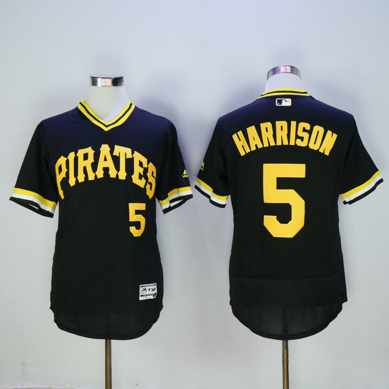 Men Pittsburgh Pirates #5 Harrison Black Elite MLB Jerseys->pittsburgh pirates->MLB Jersey